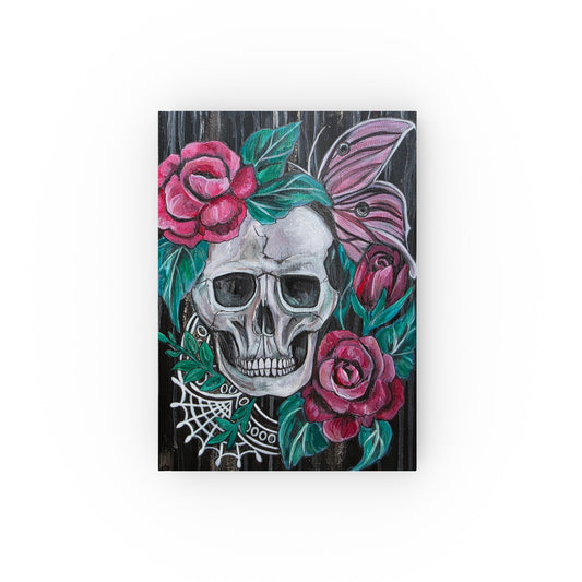 Skull with Roses Journal | Hardback Notebook, Gothic Floral Art