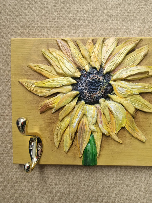 SOLD Sunflower Clay, Hand Painted Hookset