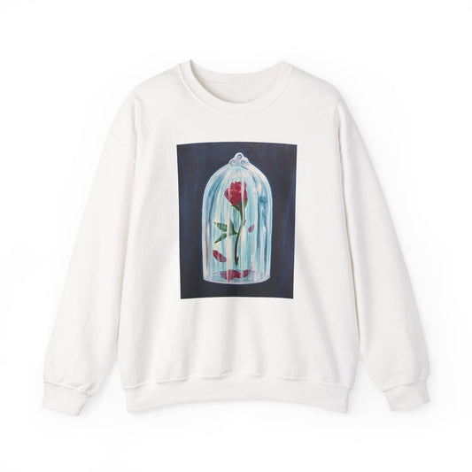 Enchanted Rose in Glass Dome Sweatshirt | Botanical Illustration