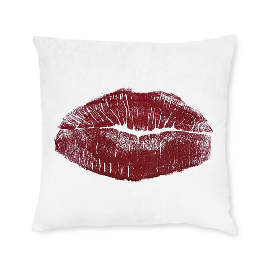 Kiss Print Square Pillow | Lipstick Lip Kiss Mark Pillow