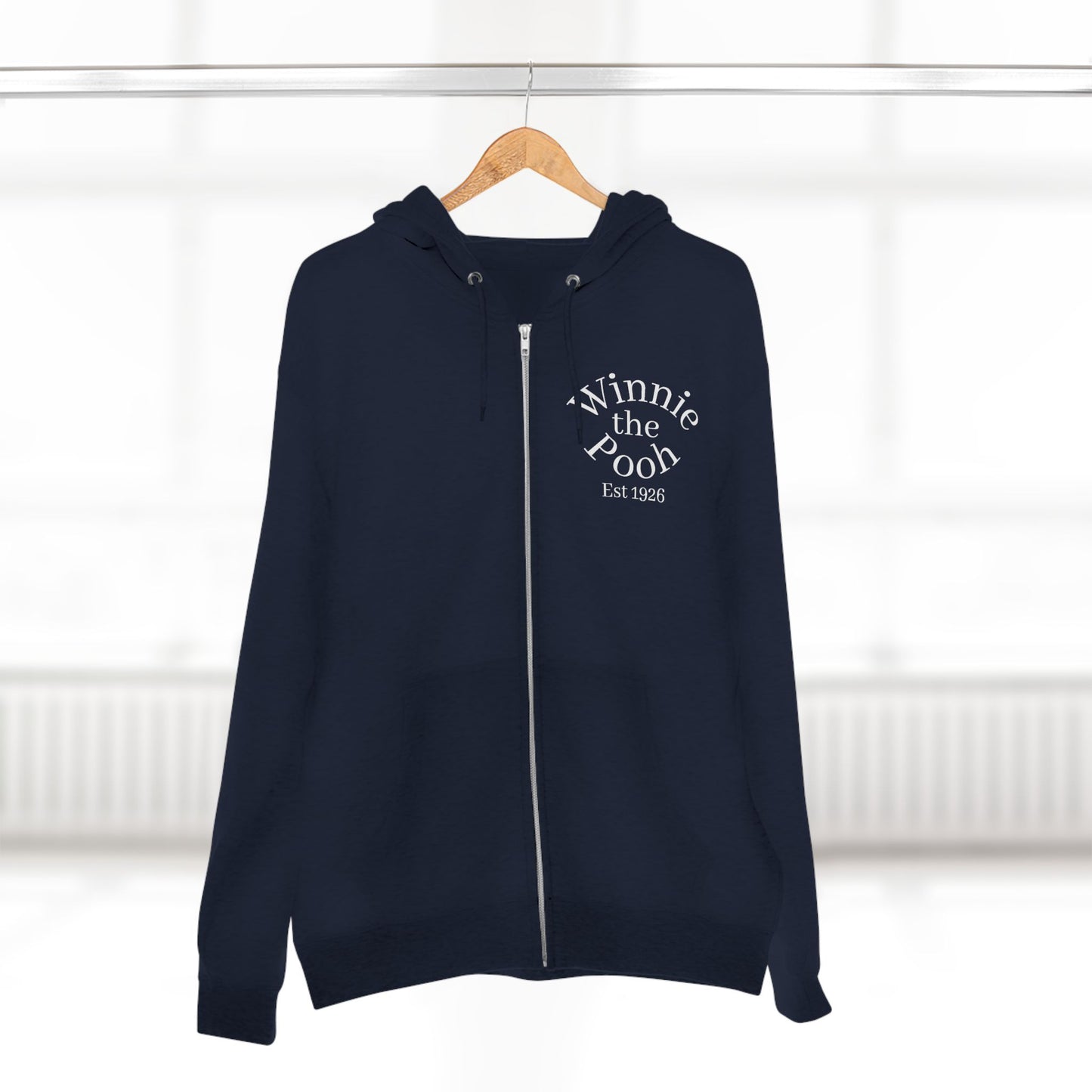 Winnie the Pooh Forest Illustration Zip Hoodie | Vintage Storybook Design