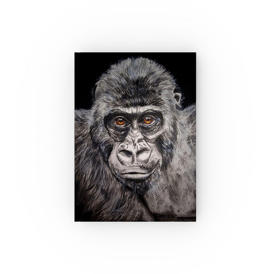 Gorilla Portrait Hardback Journal | Black-and-White Primate Art Notebook