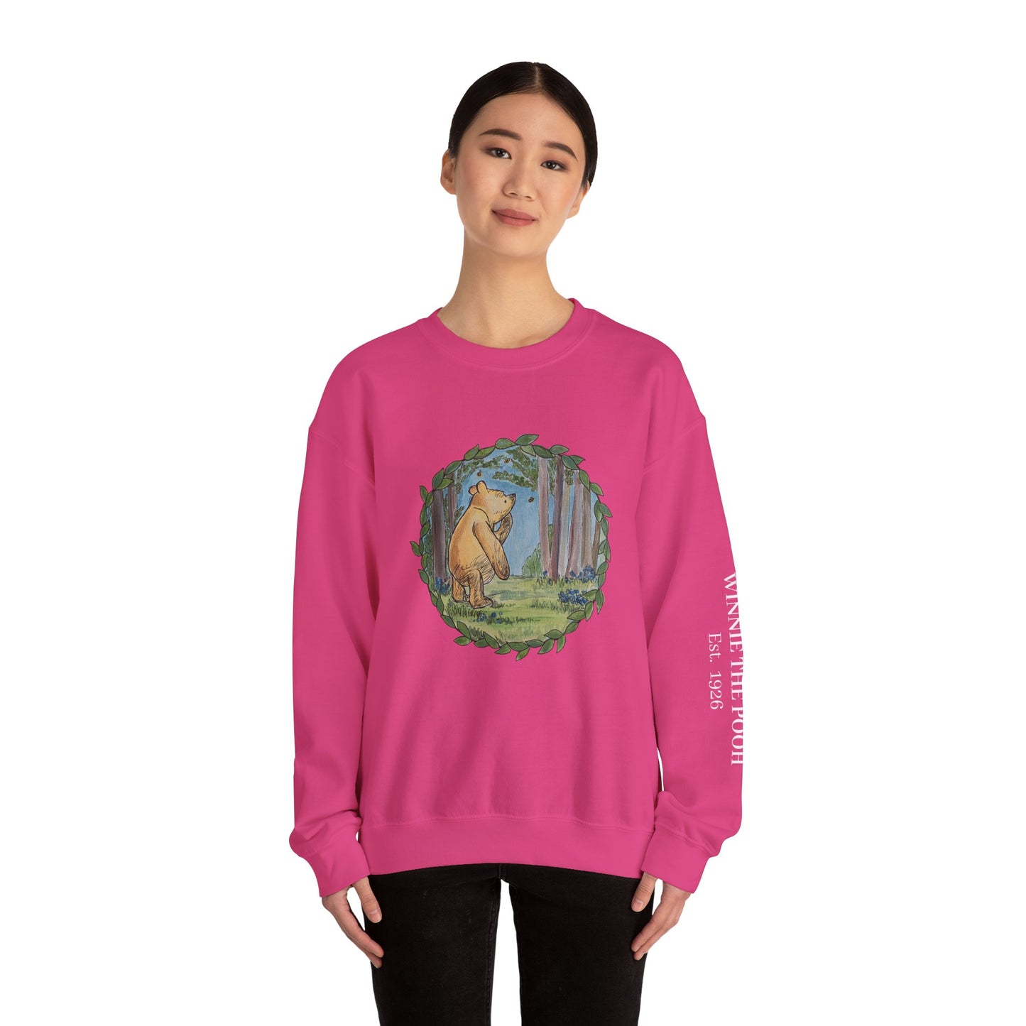 Winnie the Pooh Forest Illustration Sweatshirt | Vintage Storybook Bear Crewneck