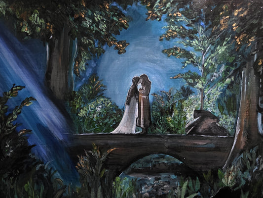 SOLD -Lord of the Rings, Aragorn & Awen, Love Hand painted Wall Art