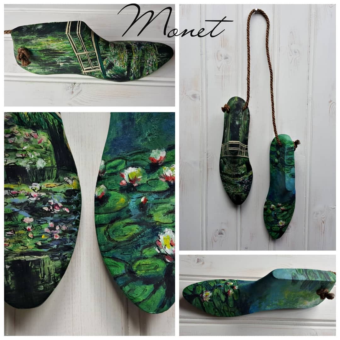 COMMISSION Monet‑Inspired Hand‑Painted Hanging Clogs