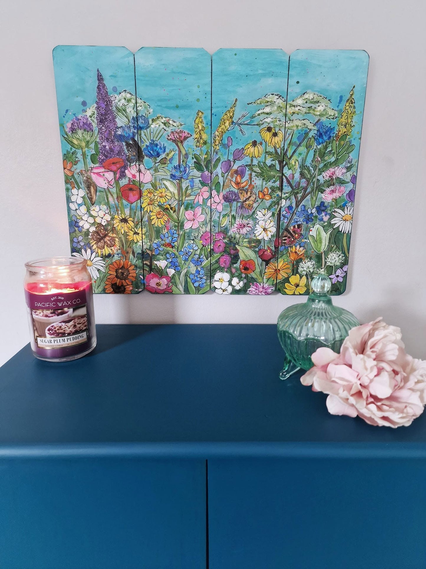 SOLD Where the Wildflowers Gather, Original Hand Painted Design