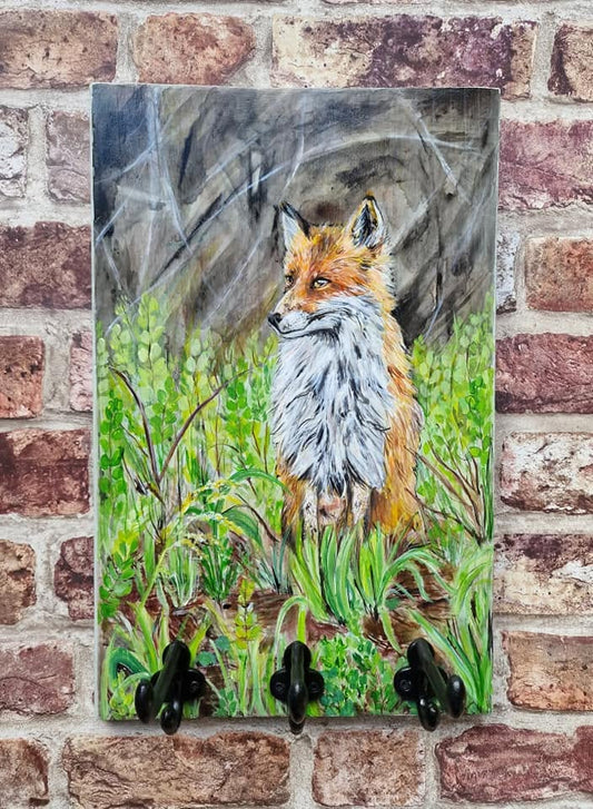 SOLD Twilight Fox, Hand Painted Hookset