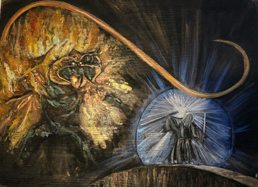 Lord of the Rings, Gandalf & the Balrog, Hand Painted Wall Art