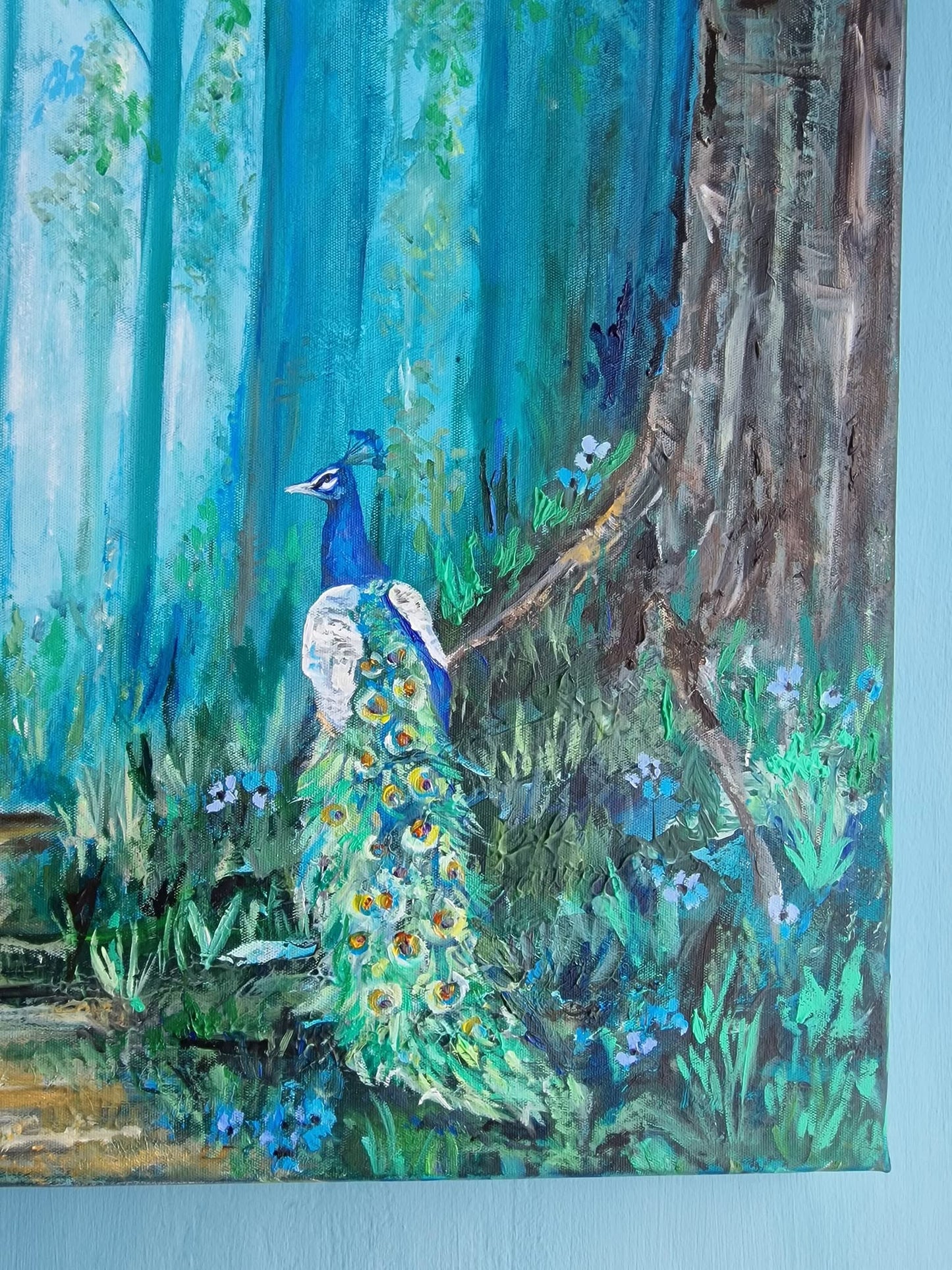 SOLD Echoes of the Peacock Forest, Acrylic on Canvas