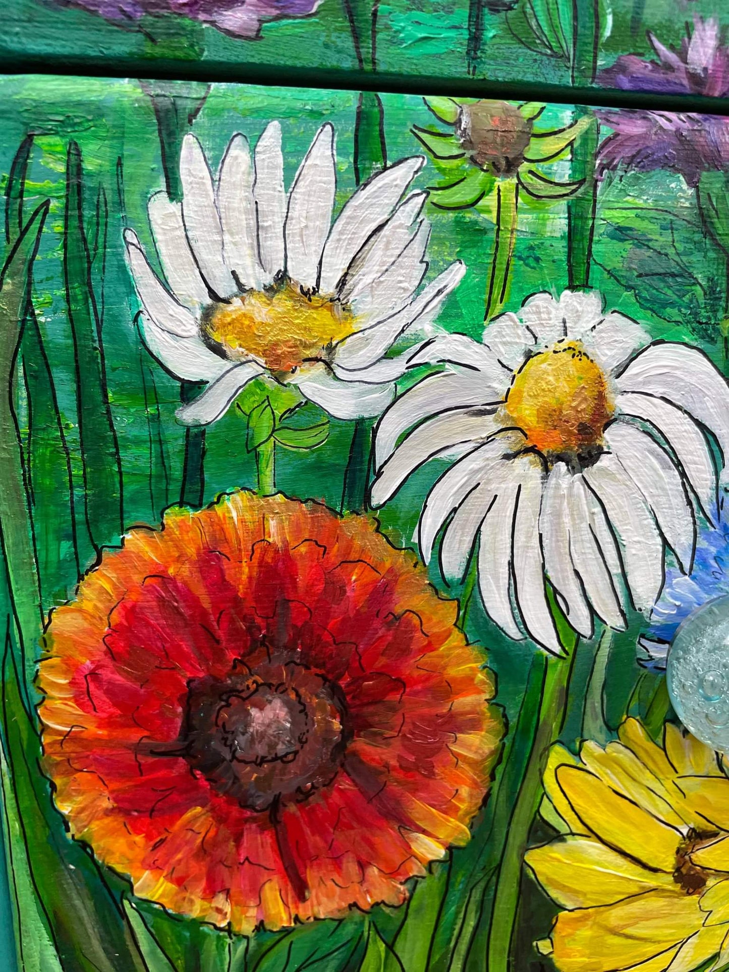 SOLD- Florence Dresser , Hand painted Florals