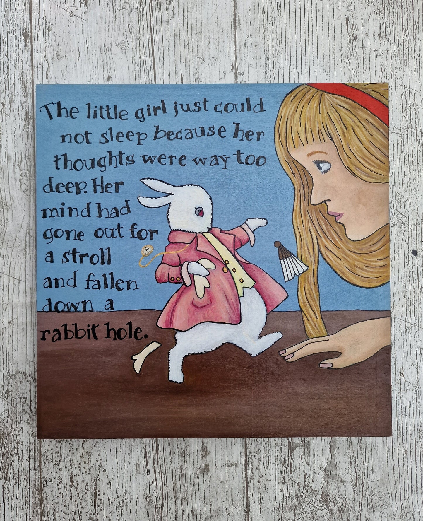 Alice and the White Rabbit Painting