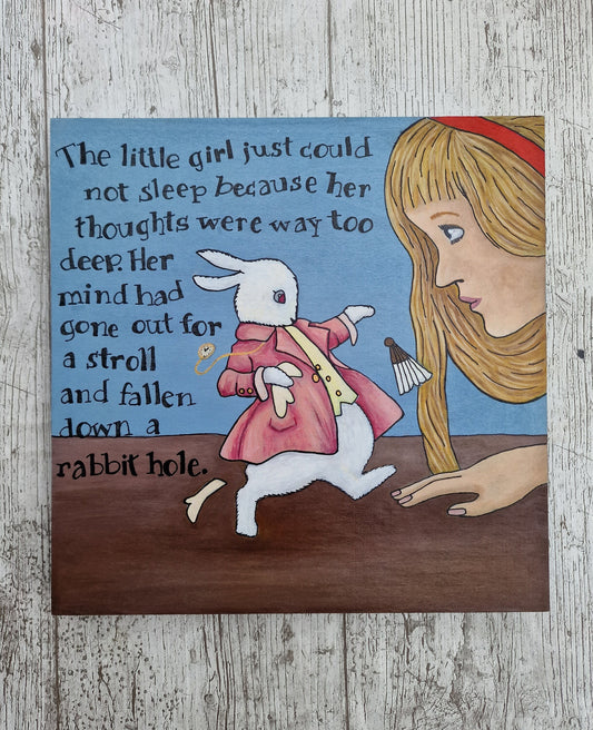 Alice and the White Rabbit Painting