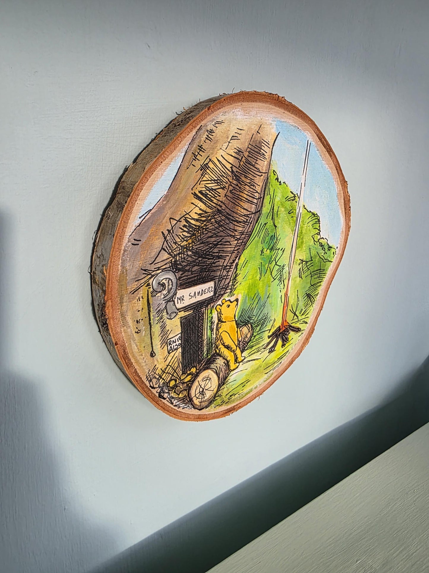 Winnie the Pooh, Thinking Spot Wall Art - Handpainted