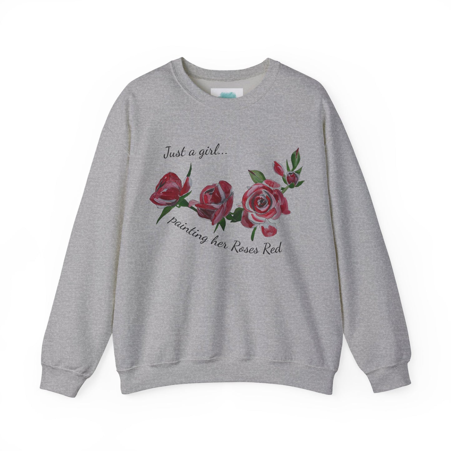 Just a Girl Painting Her Roses Red sweatshirt | Floral Rose Crewneck - Alice in Wonderland