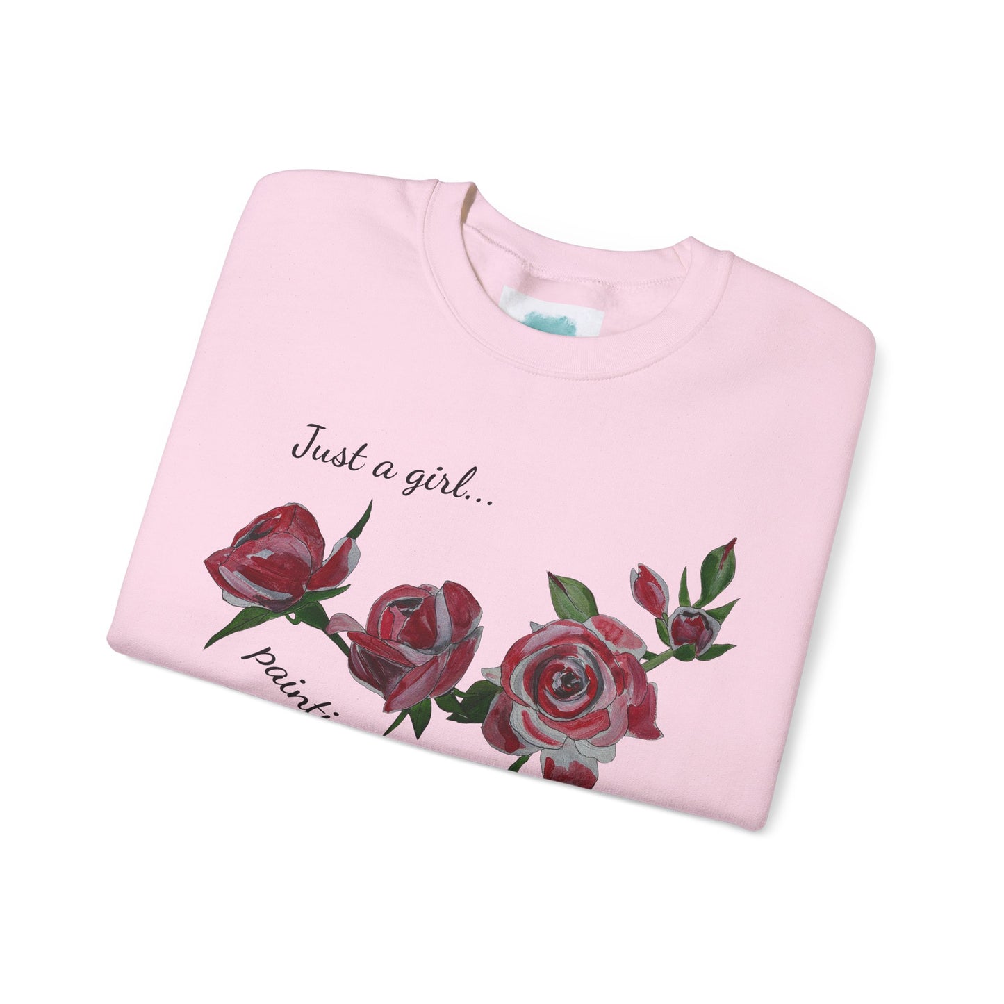 Just a Girl Painting Her Roses Red sweatshirt | Floral Rose Crewneck - Alice in Wonderland