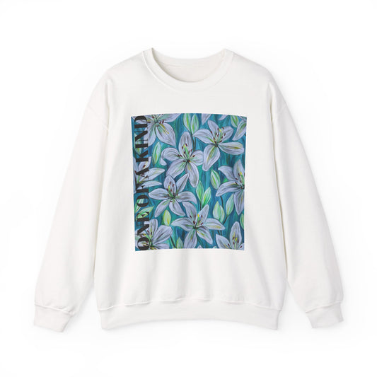 Lily Floral Crewneck Sweatshirt | Hand-Painted Flower Print