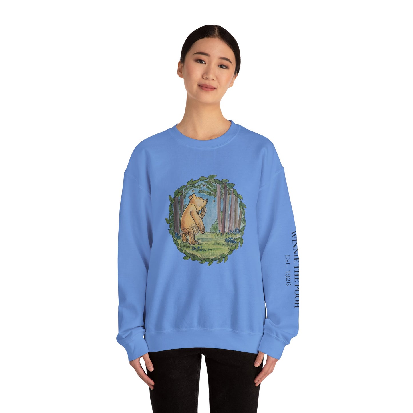 Winnie the Pooh Forest Illustration Sweatshirt | Vintage Storybook Bear Crewneck