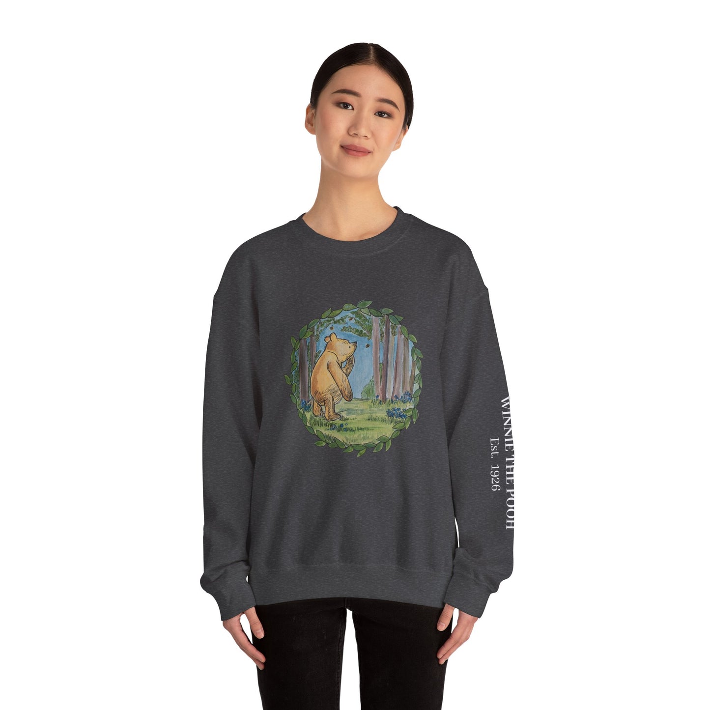 Winnie the Pooh Forest Illustration Sweatshirt | Vintage Storybook Bear Crewneck