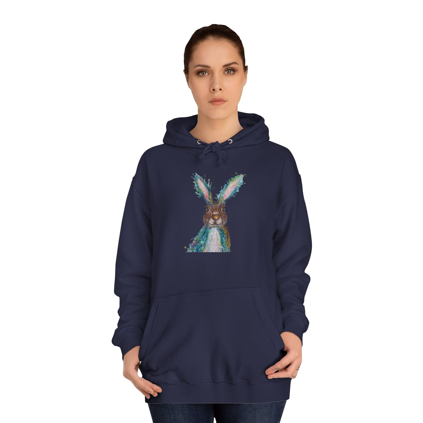 Watercolour Bunny Hoodie | Cute Rabbit Art, Sweatshirt