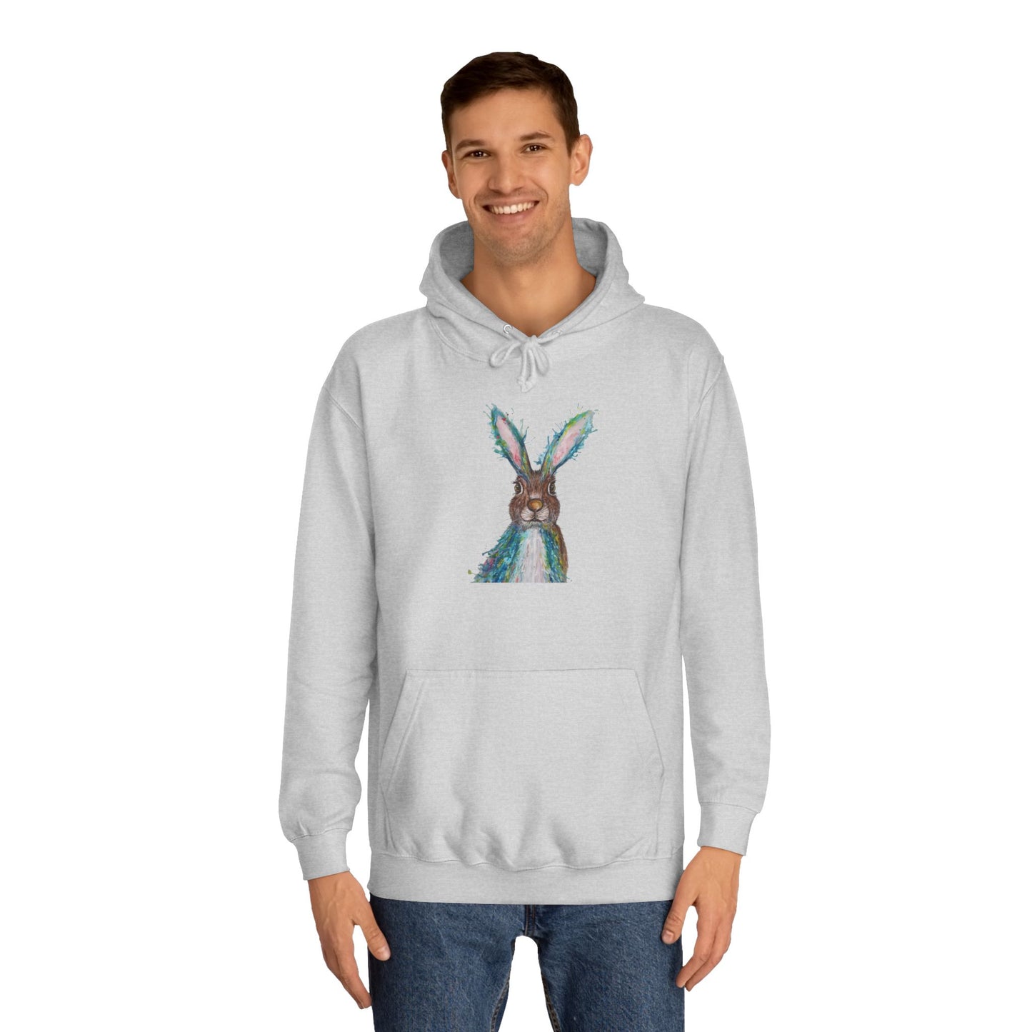 Watercolour Bunny Hoodie | Cute Rabbit Art, Sweatshirt