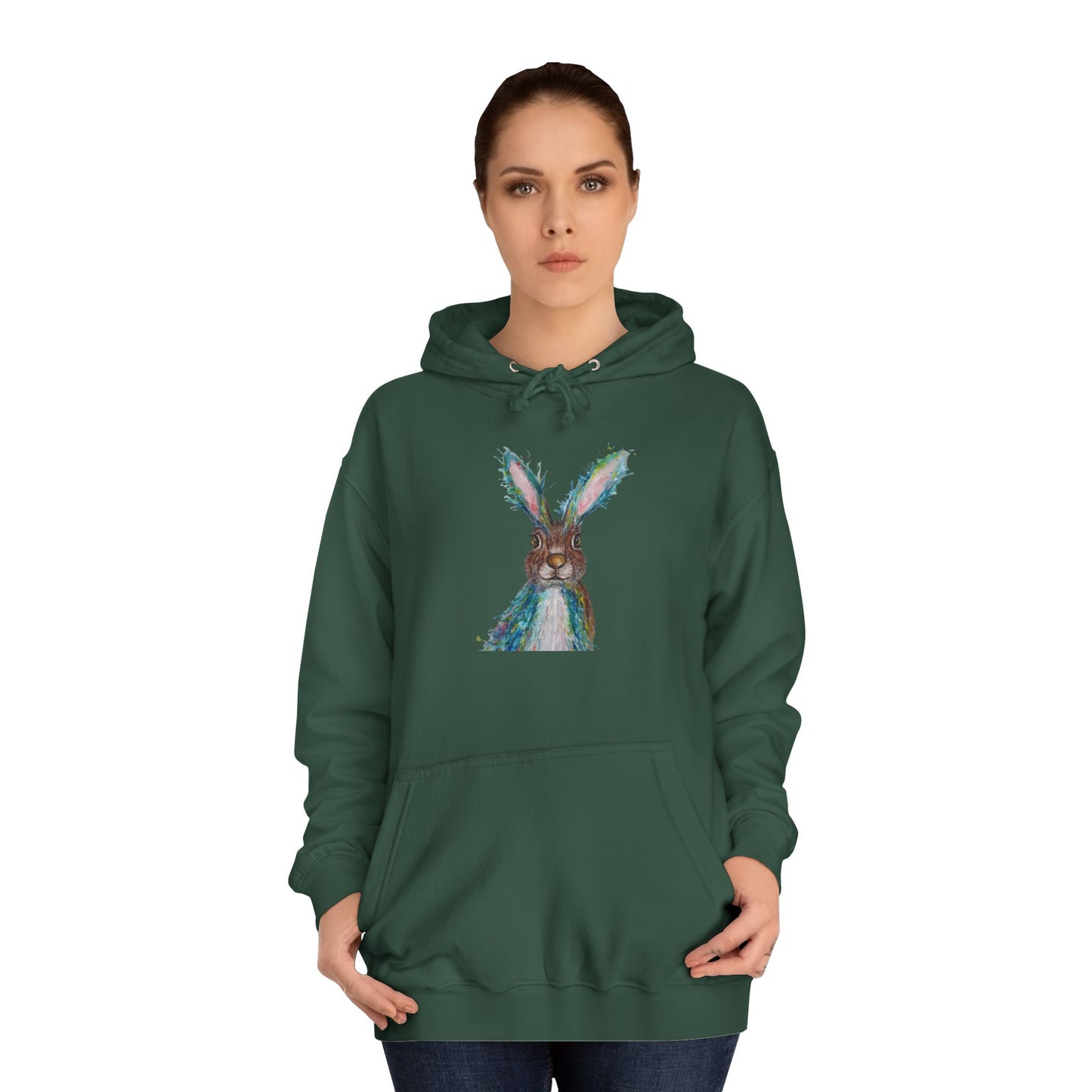 Watercolour Bunny Hoodie | Cute Rabbit Art, Sweatshirt