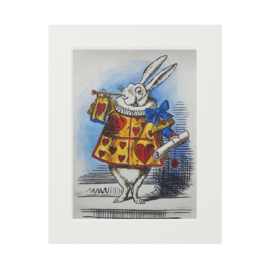 The White Rabbit - Alice in Wonderland Fine Art Prints (Passepartout Paper Frame)