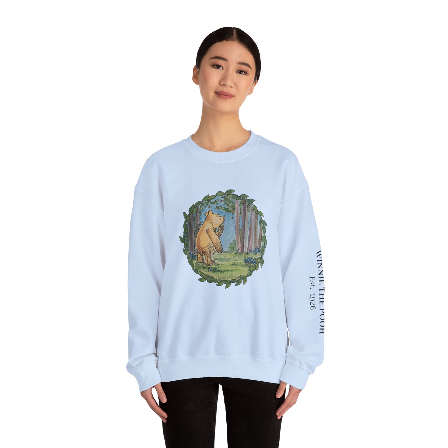 Winnie the Pooh Forest Illustration Sweatshirt | Vintage Storybook Bear Crewneck