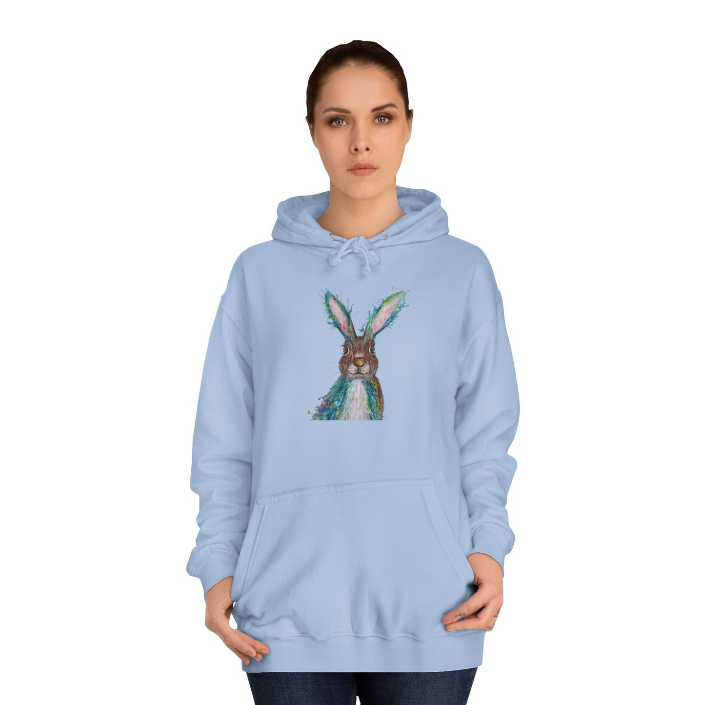 Watercolour Bunny Hoodie | Cute Rabbit Art, Sweatshirt