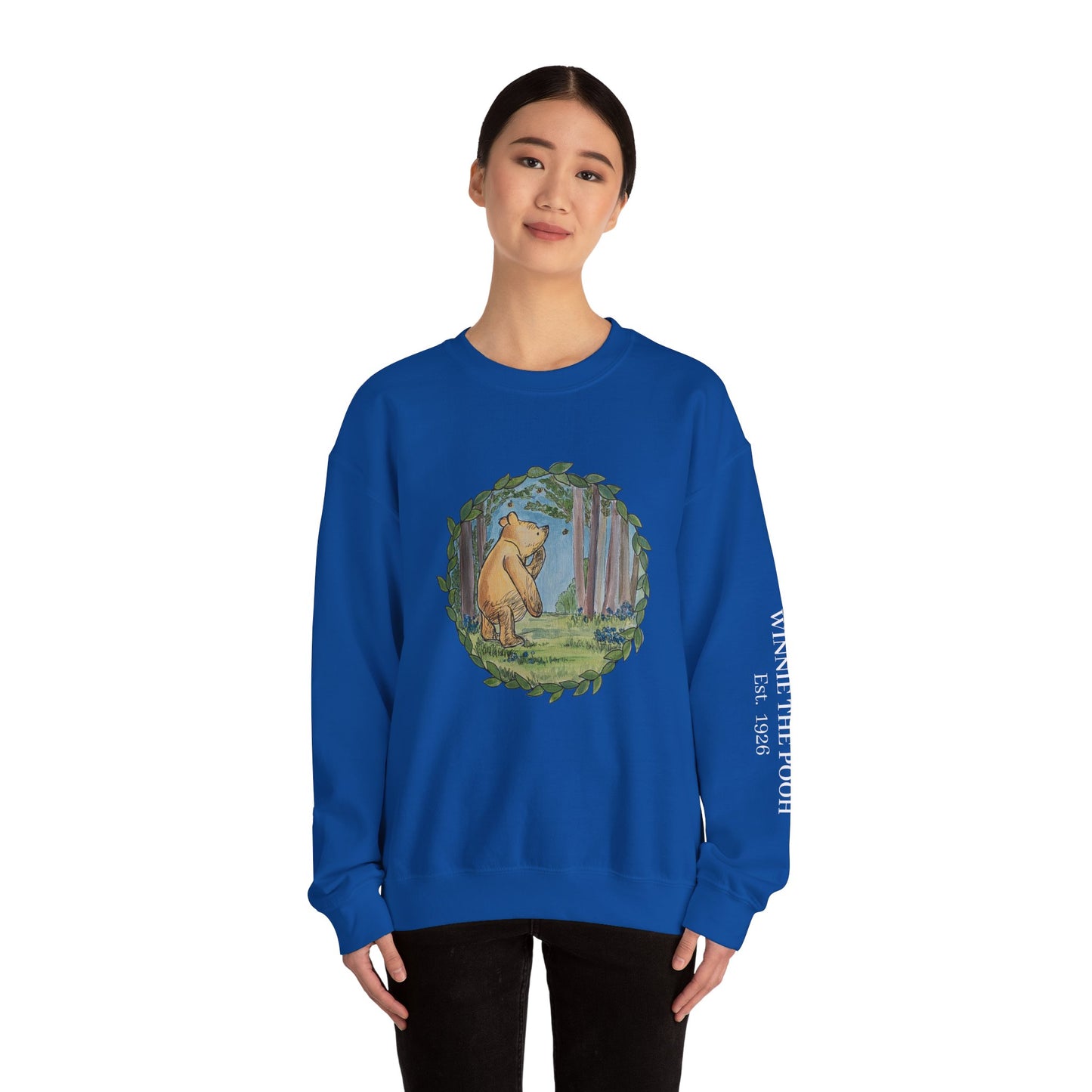 Winnie the Pooh Forest Illustration Sweatshirt | Vintage Storybook Bear Crewneck