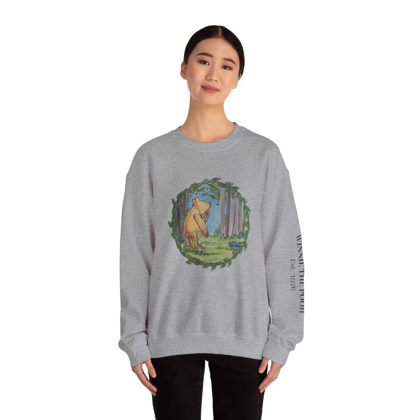 Winnie the Pooh Forest Illustration Sweatshirt | Vintage Storybook Bear Crewneck