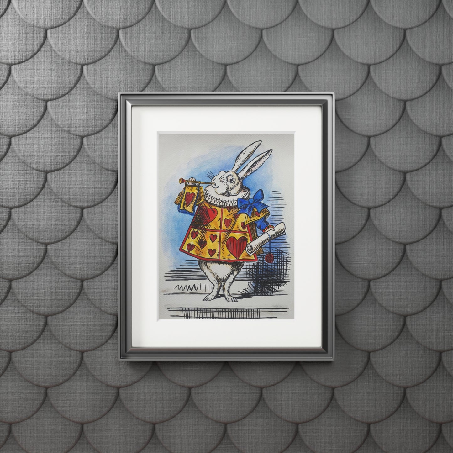 The White Rabbit - Alice in Wonderland Fine Art Prints (Passepartout Paper Frame)