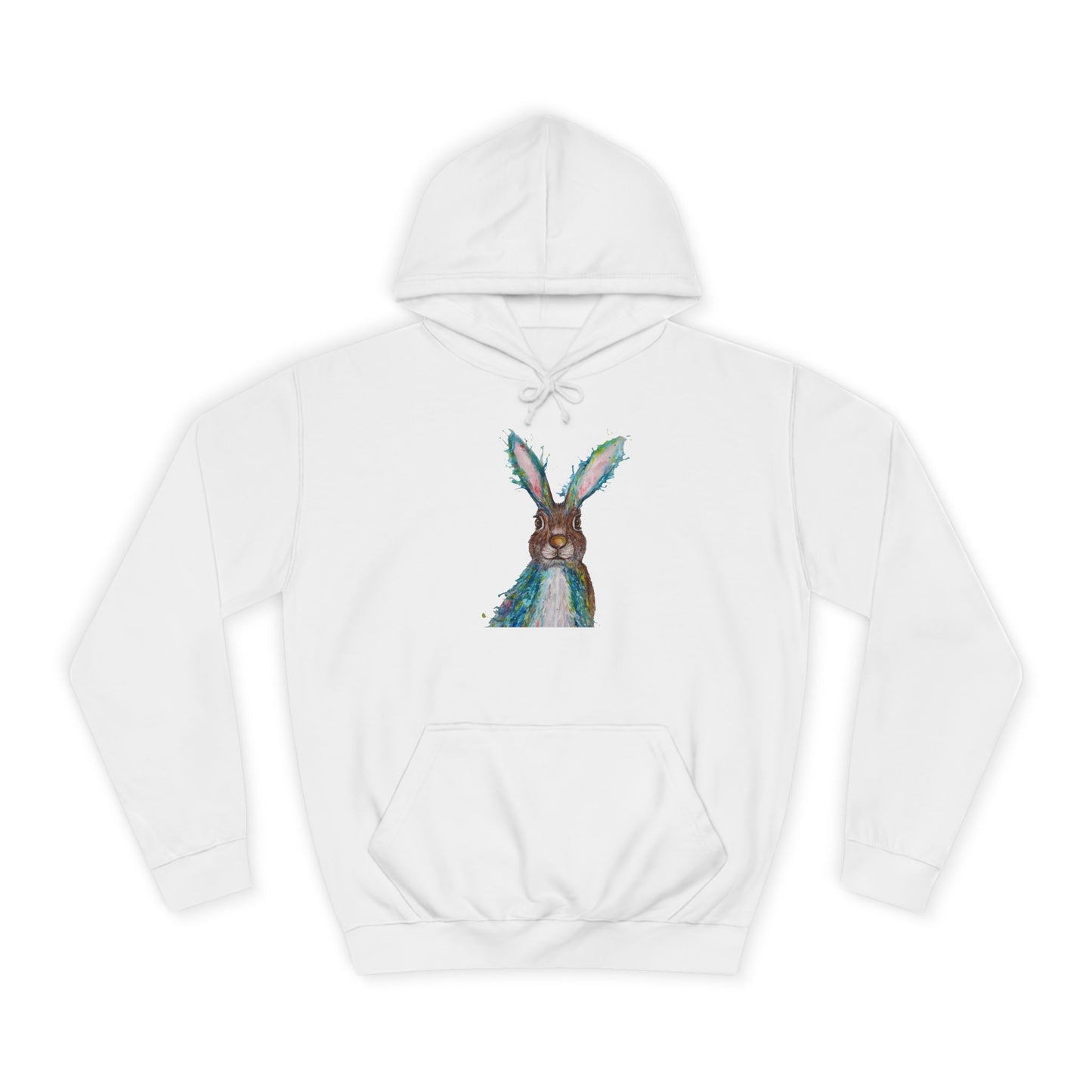Watercolour Bunny Hoodie | Cute Rabbit Art, Sweatshirt