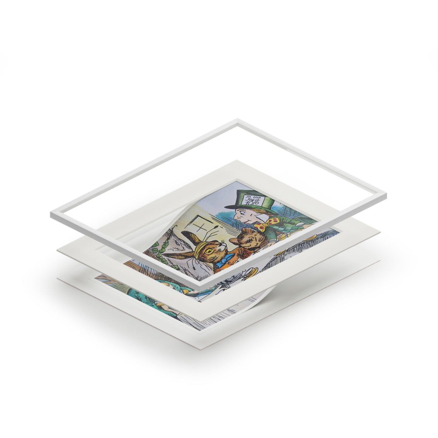Alice in Wonderland Tea Party Fine Art Print | Passepartout Frame
