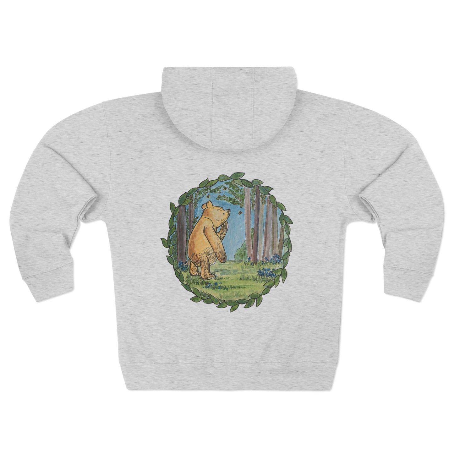 Winnie the Pooh Forest Illustration Zip Hoodie | Vintage Storybook Design