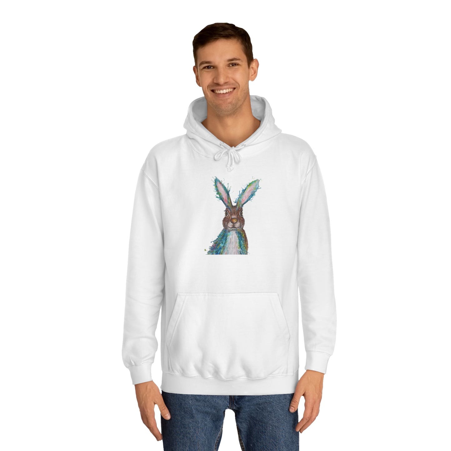 Watercolour Bunny Hoodie | Cute Rabbit Art, Sweatshirt