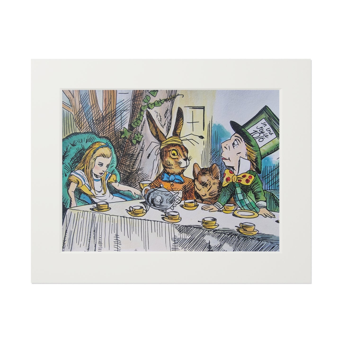 Alice in Wonderland Tea Party Fine Art Print | Passepartout Frame