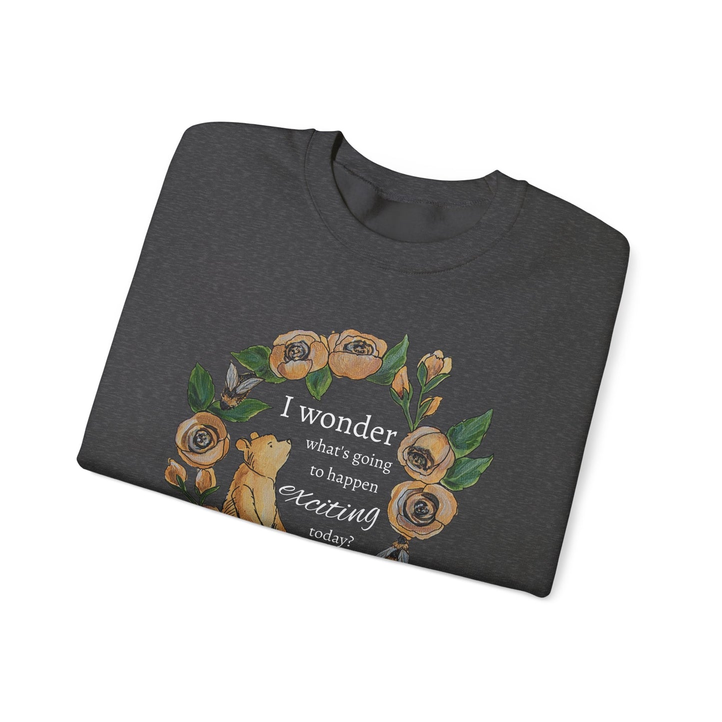Winnie the Pooh Floral Wreath Sweatshirt, Winnie Quote