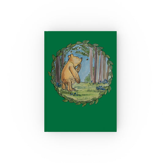 Winnie the Pooh in Forest journal | hardback notebook, woodland animal sketch