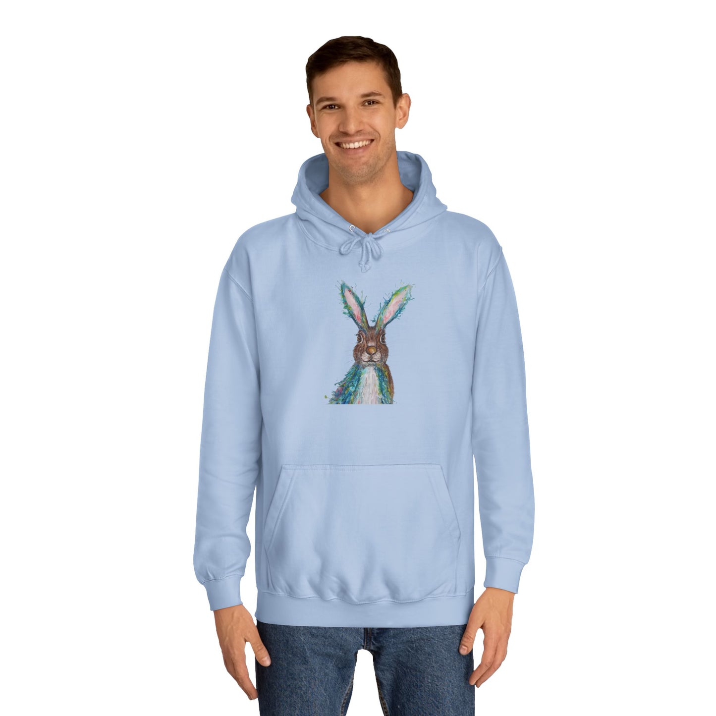 Watercolour Bunny Hoodie | Cute Rabbit Art, Sweatshirt