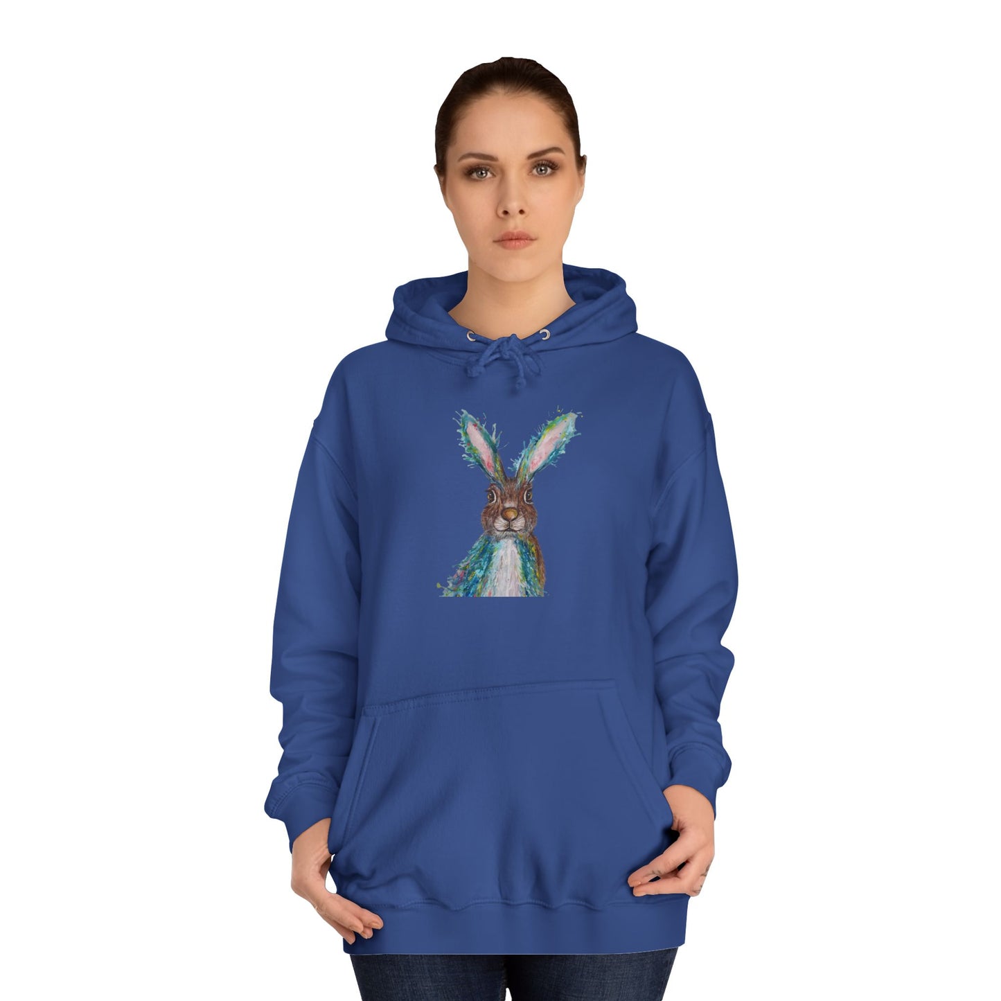 Watercolour Bunny Hoodie | Cute Rabbit Art, Sweatshirt