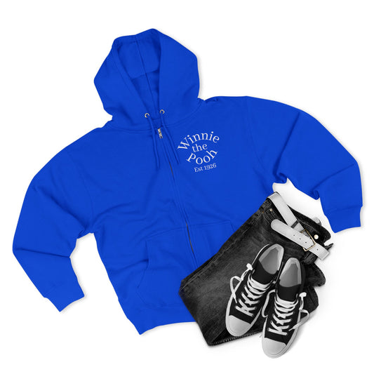 Winnie the Pooh Forest Illustration Zip Hoodie | Vintage Storybook Design