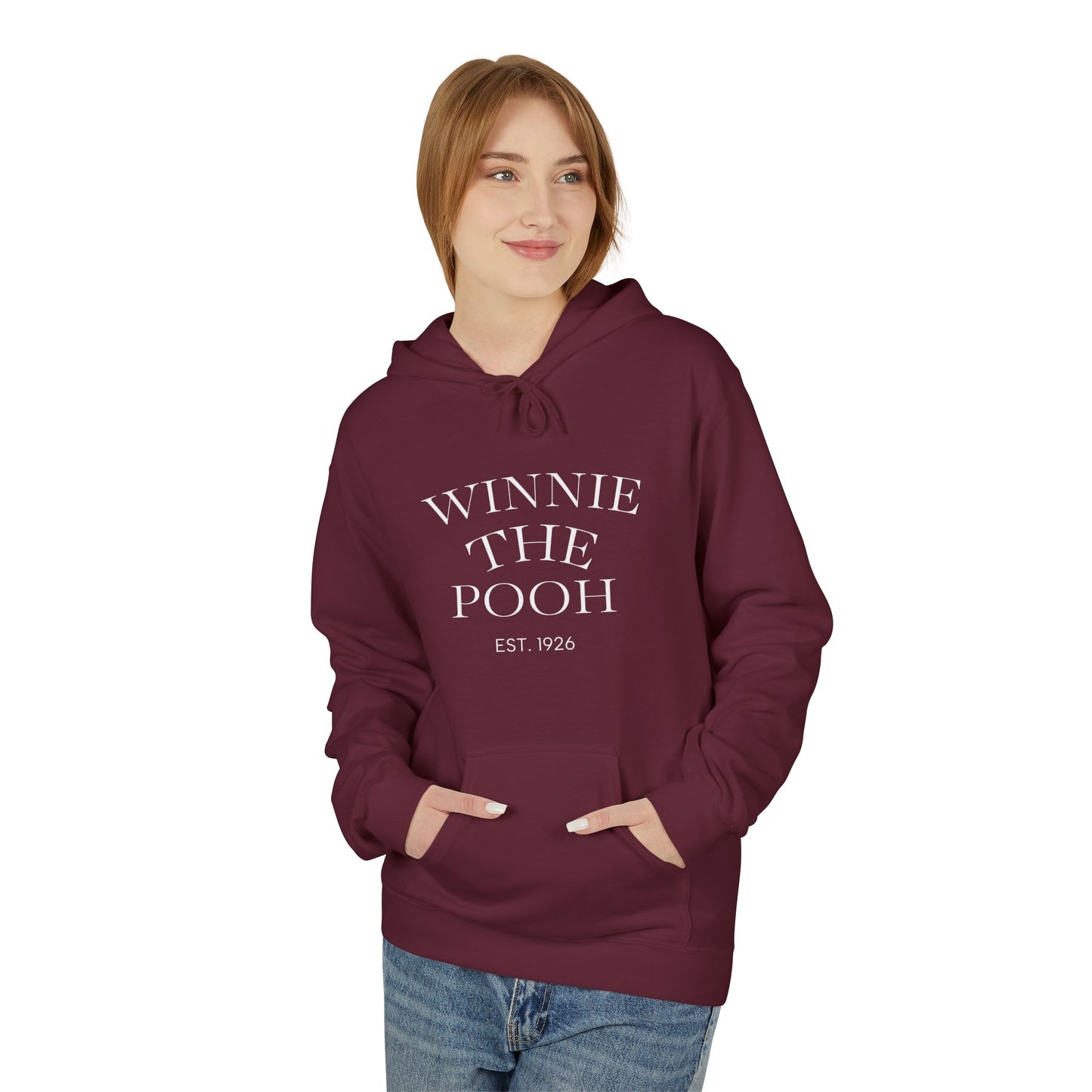 Winnie the Pooh Hoodie | Classic Storybook Illustration, Forest Backprint