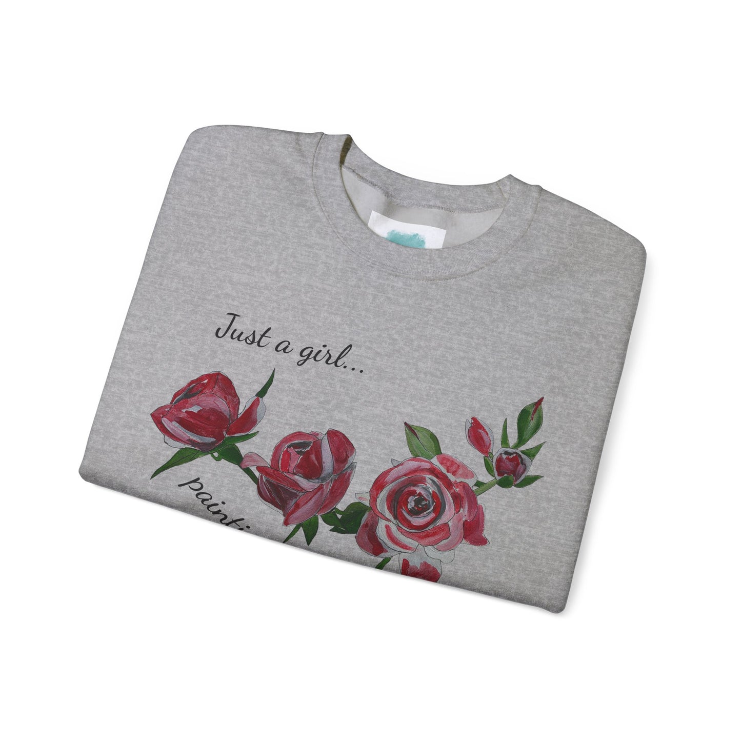 Just a Girl Painting Her Roses Red sweatshirt | Floral Rose Crewneck - Alice in Wonderland