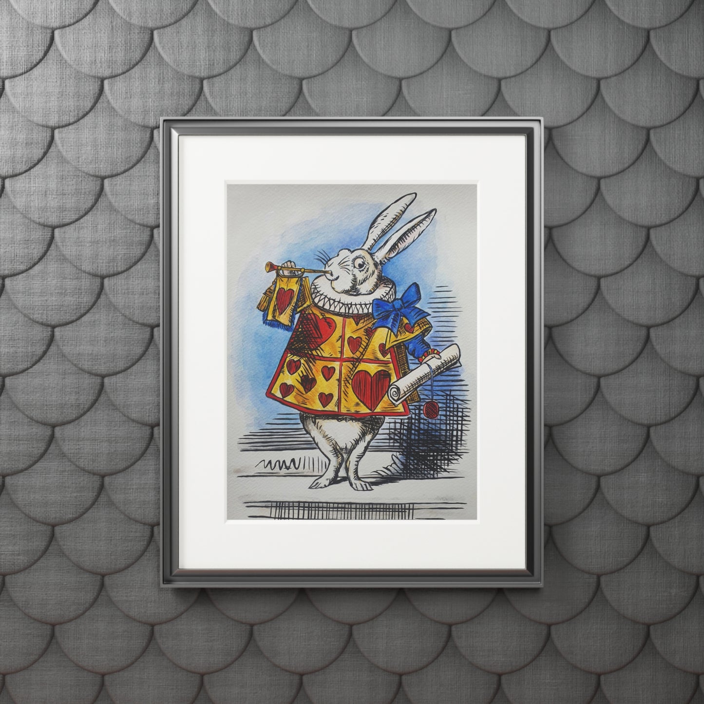 The White Rabbit - Alice in Wonderland Fine Art Prints (Passepartout Paper Frame)