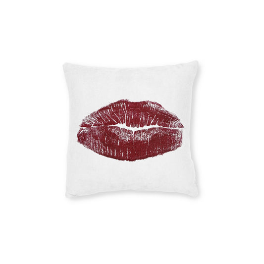 Kiss Print Square Pillow | Lipstick Lip Kiss Mark Pillow
