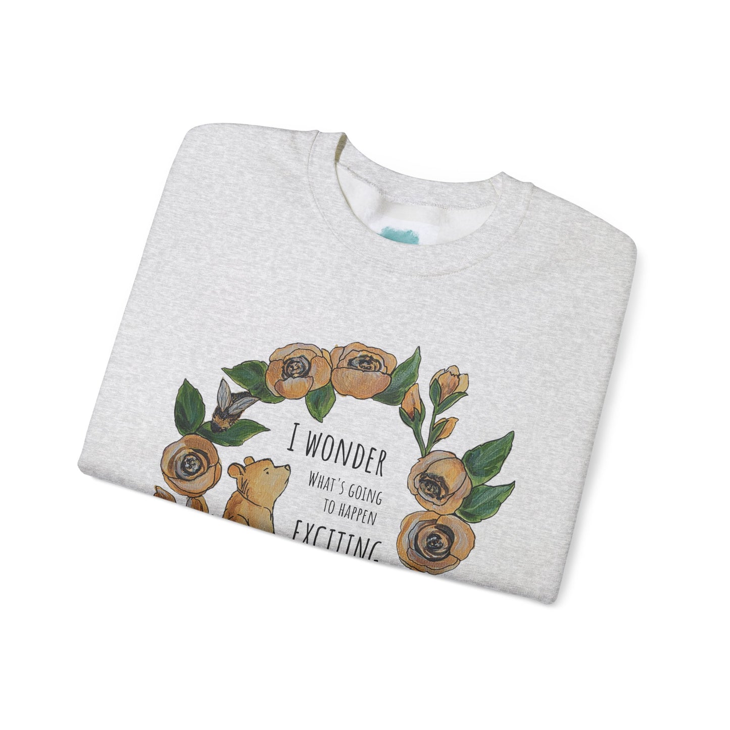 Winnie the Pooh Floral Wreath I Wonder What Exciting Things Today Sweatshirt