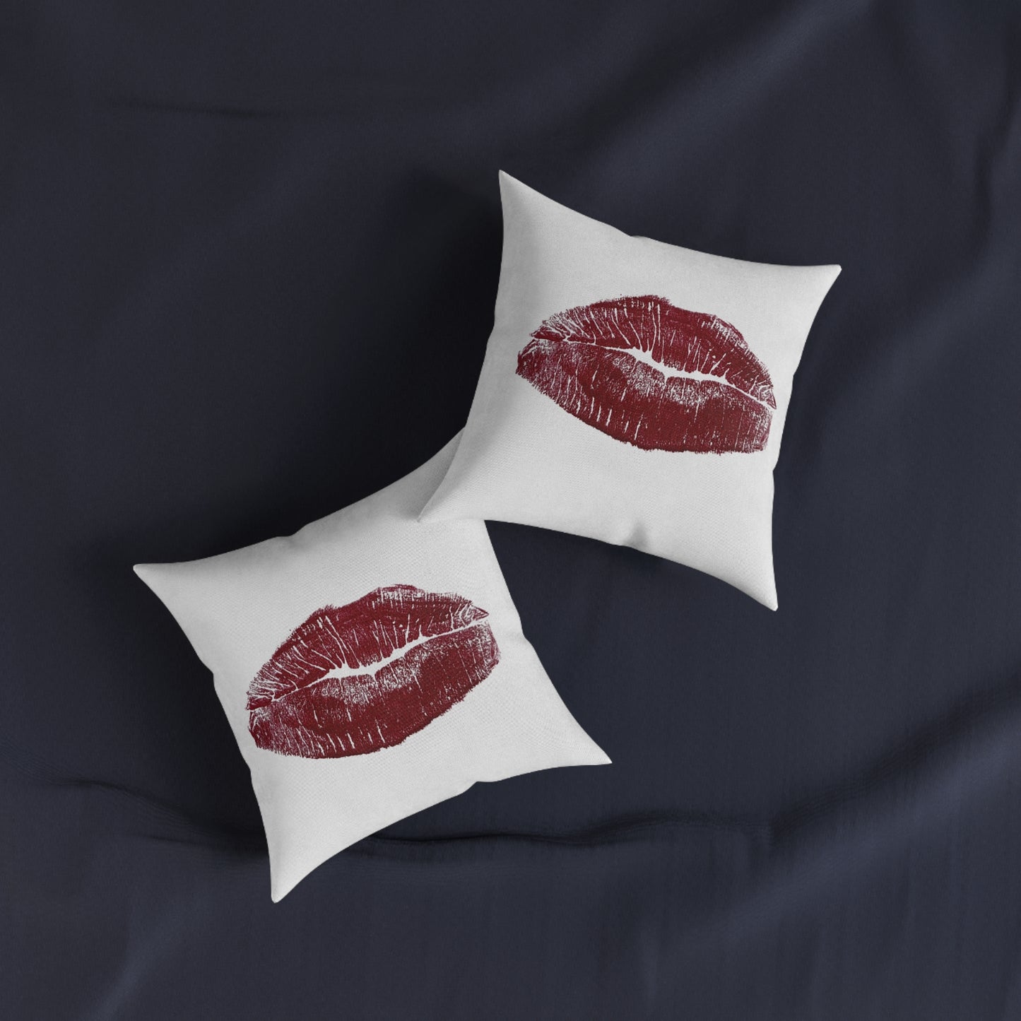 Kiss Print Square Pillow | Lipstick Lip Kiss Mark Pillow