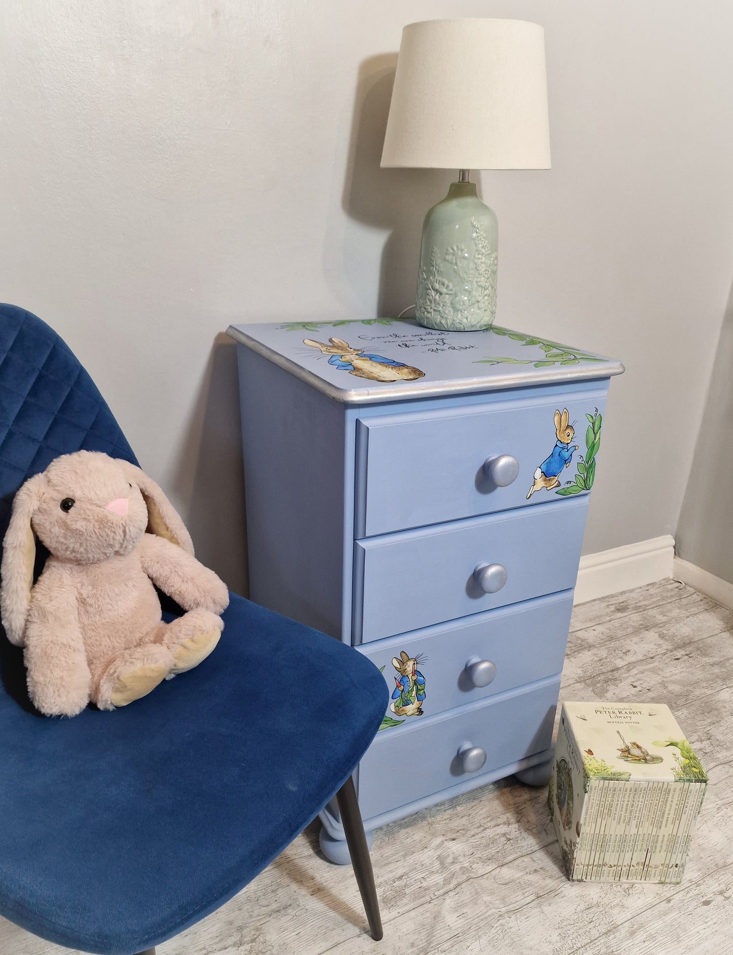 SOLD Peter Rabbit - Bedside Drawers, Hand Painted