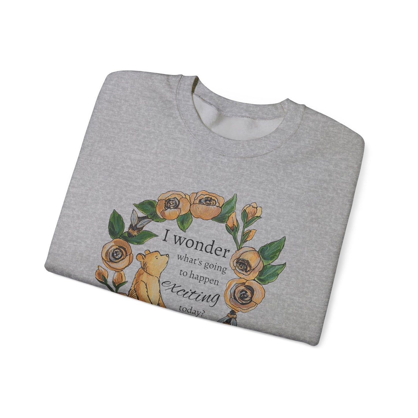 Winnie the Pooh Floral Wreath Sweatshirt, Winnie Quote
