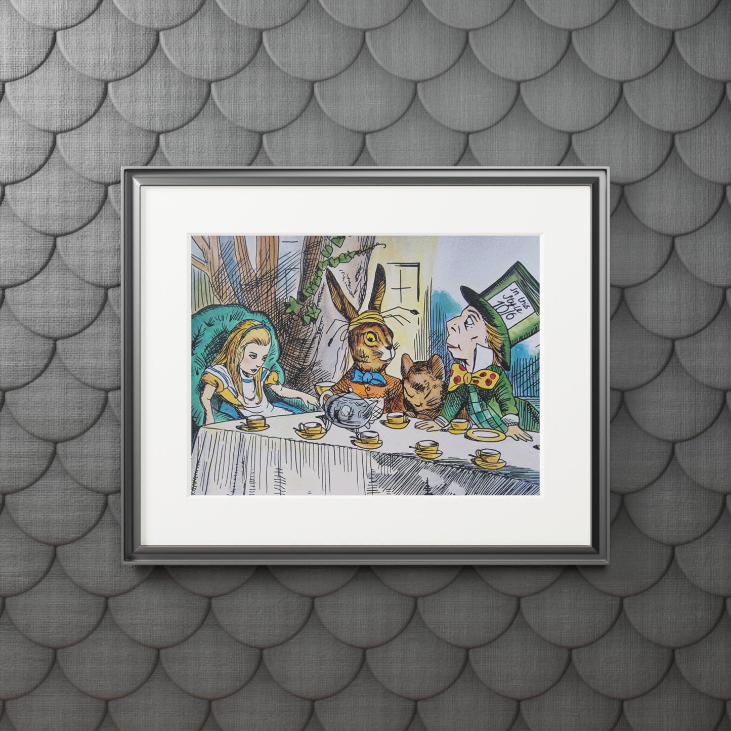 Alice in Wonderland Tea Party Fine Art Print | Passepartout Frame